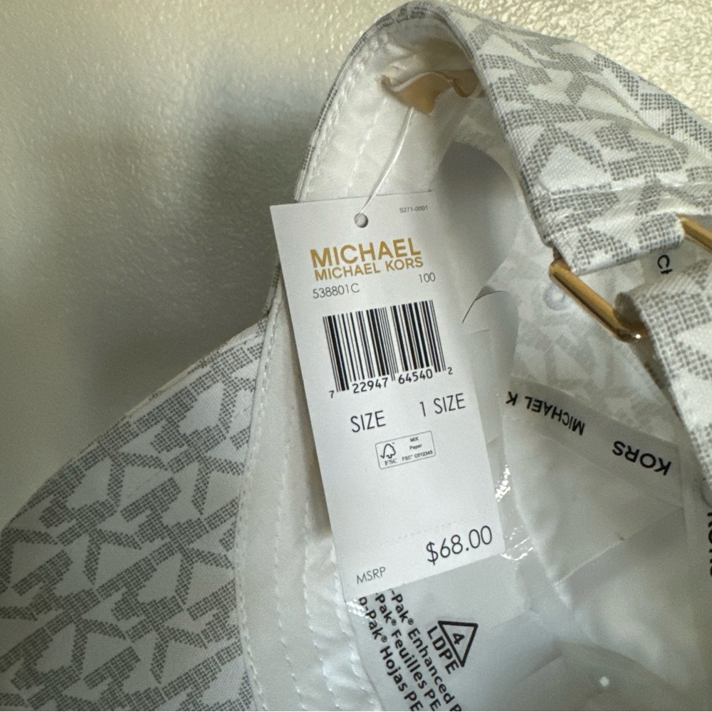 Michael Kors white/Grey Monogram Baseball Cap NWT one size - Picture 10 of 10